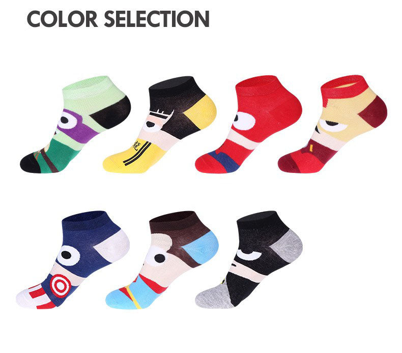 3D fashion Super Heroes Print Ankle Socks